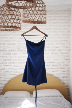 vestido durazno corto azul