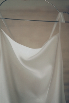 vestido nispero largo blanco tiza - Aire Molino