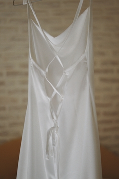 vestido nispero largo blanco tiza - comprar online
