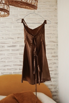 vestido durazno corto chocolate - comprar online