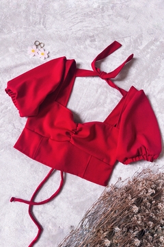 Top laurel rojo