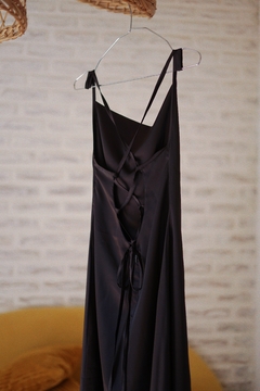 vestido nispero largo negro - Aire Molino
