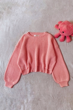 Sweater crop agua rosa