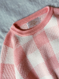 Sweater crop nieve rosa en internet