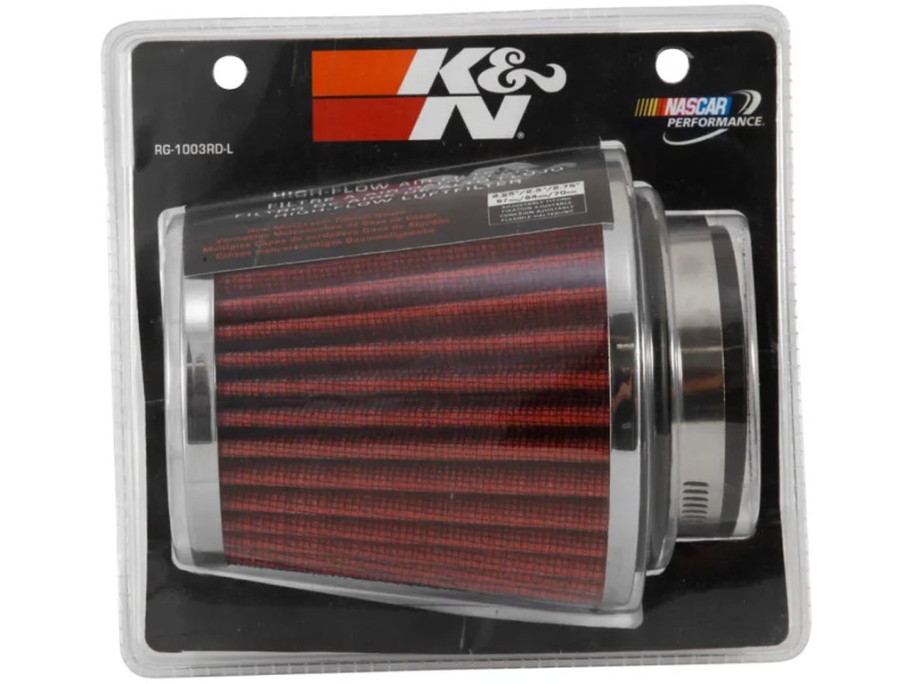 Filtro aire conico K&N Rojo 2,25" 2.5" 2.75" Competicion