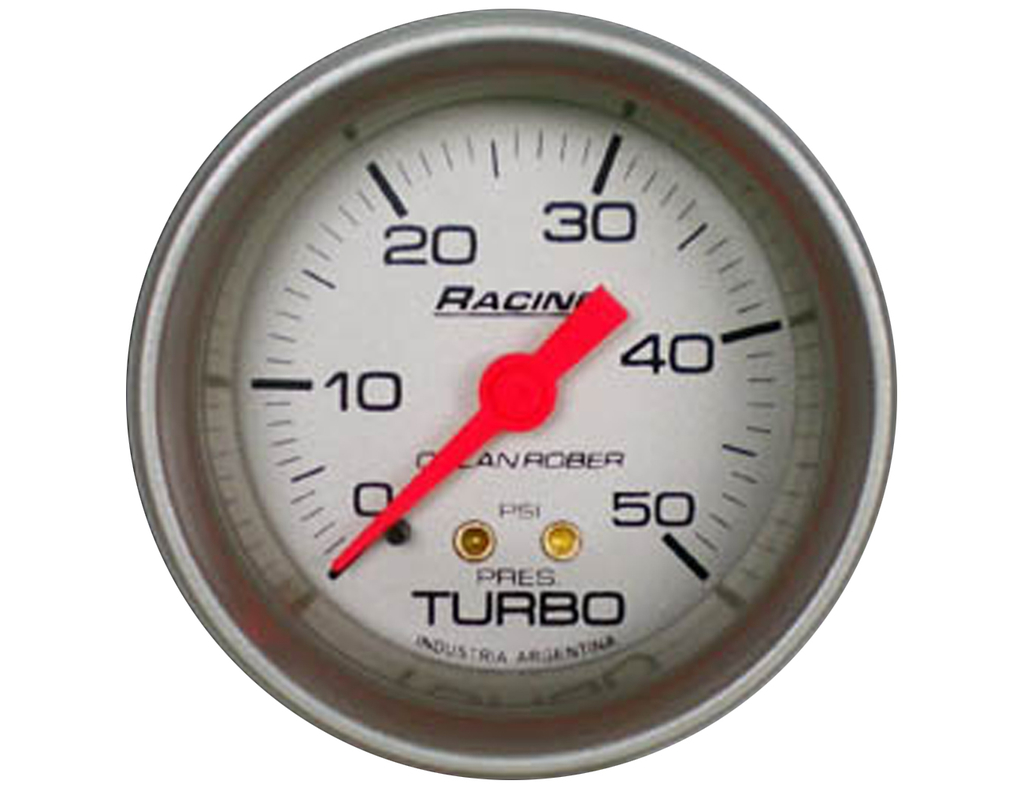 Reloj Presion de Turbo 50 psi Plata Racing Orlan Rober
