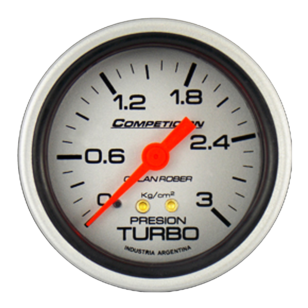Reloj Presion de Turbo 3 kg Competicion Plata Orlan Rober