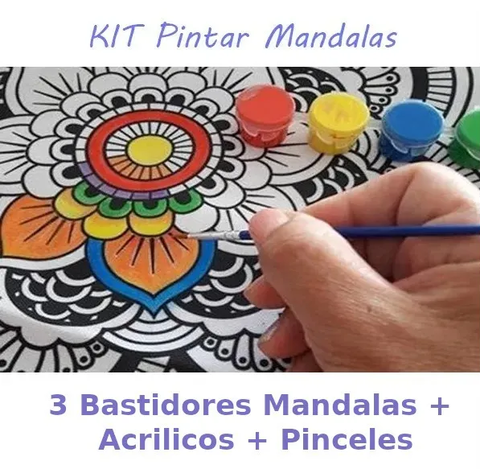 Cuadros Atriles Para Pintar Mandalas 40x40 Acrilico Y Pincel