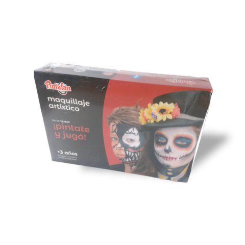 Kit Maquillaje Infantil Tematico Stencil Strass Glitter Fantasia - Terror - Personajes - Animales