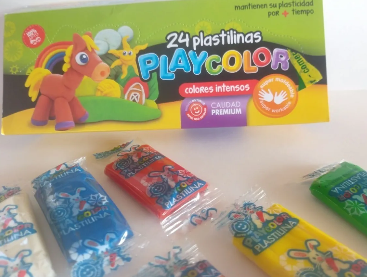 Plastilina Playcolor Colores Surtidos 1 Caja 24 Unidades