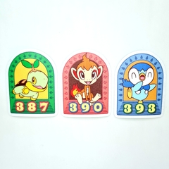 Set de 3 stickers Frosted Pokemon Starters de Sinnoh