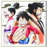 Shikishi Art One Piece Legends Over Time Luffy, Momonosuke & Kinemon