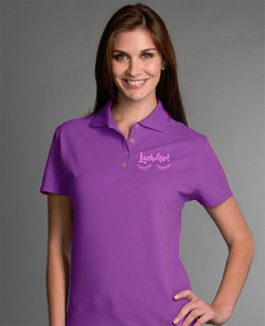 Playera Polo Morada LashGirl pestañas Bordada