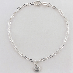 PULSEIRA PRATA 925 PINGENTE PONTO DE LUZ