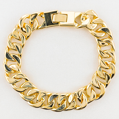 PULSEIRA FOLHEADA A OURO 18K GRUMET 12MM