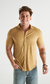 Camisa regular cut - Lino Camel