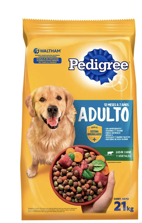 Pedigree Adulto (Razas medianas y grandes) Sabor Carne y Vegetales