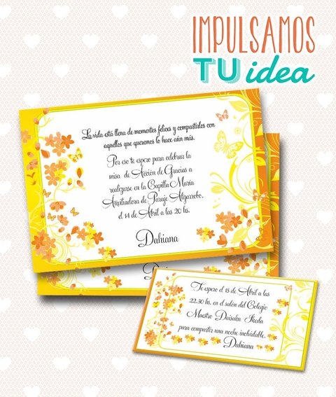 Tarjeta de 15 para imprimir - Invitación y Personal Dahiana