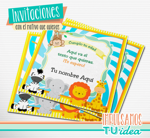 Animalitos de la Selva - Invitación para imprimir