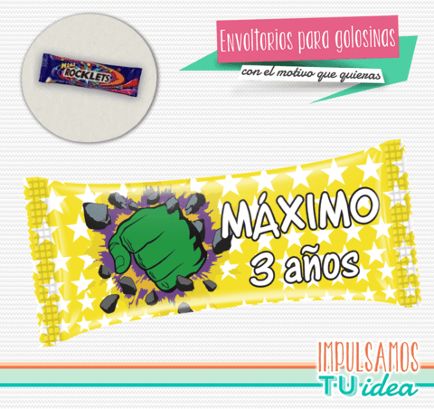 Increíble Hulk - Envoltorio Mini Rocklets para imprimir