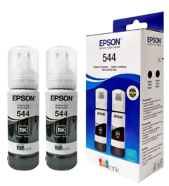 Kit Refil Epson T544 - T544120-2P para Ecotank Preto 70ml cada