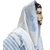 Talit Gadol Kosher Azul Celeste e Prata em Acrilã Tam 60 1,40m x 1,90m