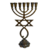 Menorah Judaísmo Messiânico Candelabro Grande 40cm em Metal Ouro Envelhecido