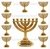 Kit Com 10 Unidades Menorah Candelabro Jerusalém Miniatura