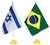 2 Bandeiras = Israel + Brasil De Mesa Com Mastros