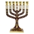 Menorah Candelabro 28cm Dourado Esmaltado Vermelho