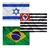 Kit Bandeira De Israel + Brasil + Estado De São Paulo