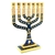 Menorah Candelabro Pequeno Metal Dourado 12 Tribos Azul