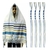 Talit Messiânico Nacional Azul Com Tzitzit Cotton 100%