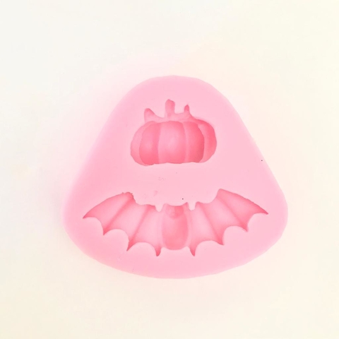 MOLDE DE SILICONA CALABAZA Y MURCIELAGO - HALLOWEEN