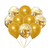 Set de 10 globos perlado y confetti dorado - comprar online