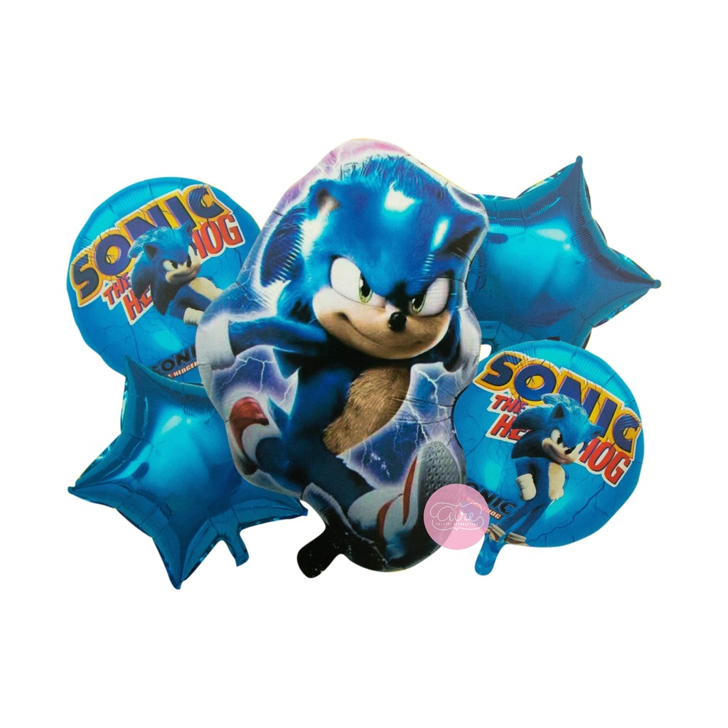 Set de 5 globos Sonic - AIRE objetos decorativos