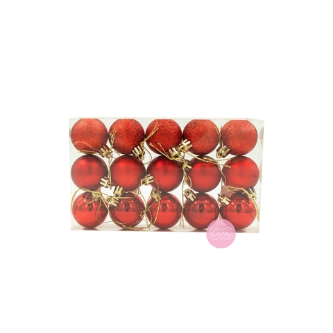 Set de esferas rojas (3 cm) x 15