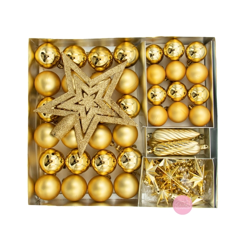 Set de adornos dorado Gloss x 44