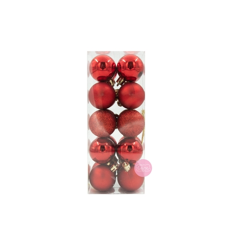 Set de adornos esferas rojas (3.5 cm) x 20