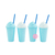 Vasos Milkshake celeste x 4