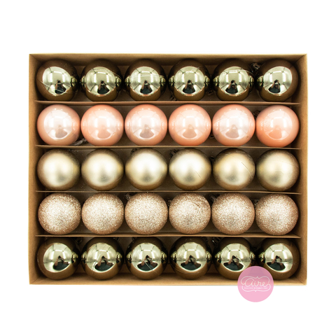 Set de adornos esferas rosa (4.5 cm) x 30