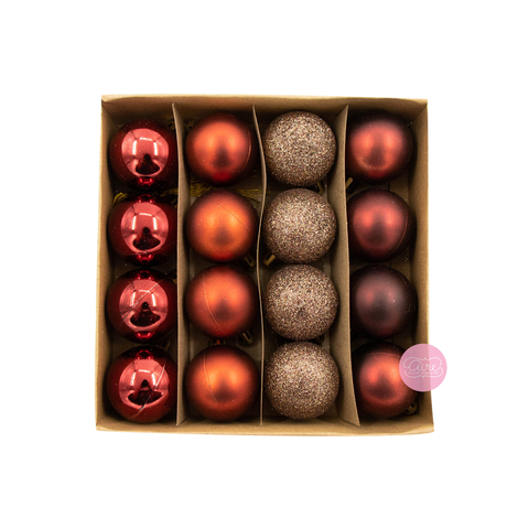 Set de adornos esferas rojas (3.5 cm) x 16