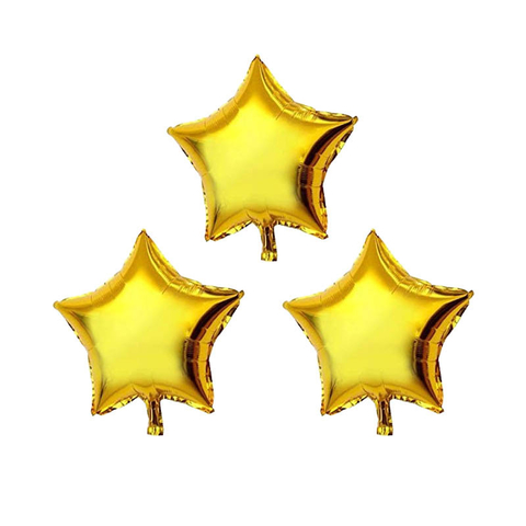 Set x 3 globos estrella dorada