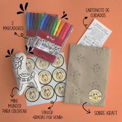 PARTY BOX SOUVENIR MINI MUÑECOS PARA COLOREAR