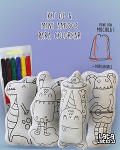 SET 4 MINI AMIGOS PARA COLOREAR. ESPACIO