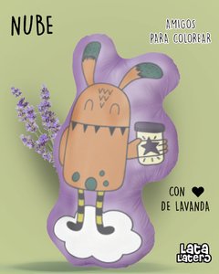 MUÑECO ALMOHADÓN NUBE CON ❤ DE LAVANDA