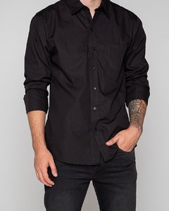 Camisas negras manga larga para hombre cheap