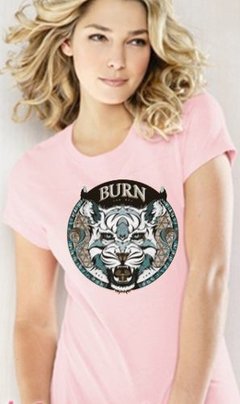 Playera Camiseta Tigre Blanco Burn Logo Coraje Nuevo Moda - comprar en línea