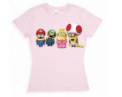 Playera Camiseta Minion Y Mario Bross, Luigi, Hongito Y Mas