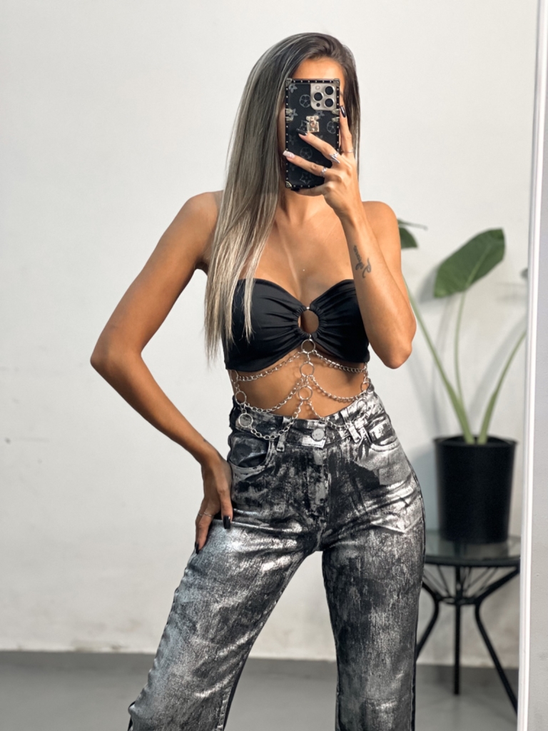 Pantalon negro nevado sale